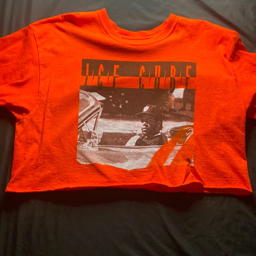 Orange ice cube crop top